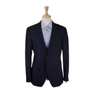 Massimo Dutti Men's Navy Blue Wool Flannel 2-Btn Blazer Jacket 40R